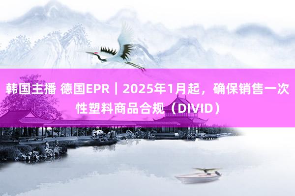 韩国主播 德国EPR｜2025年1月起，确保销售一次性塑料商品合规（DIVID）