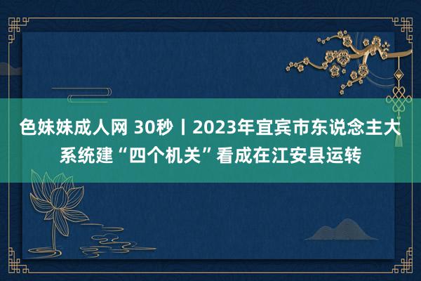 色妹妹成人网 30秒丨2023年宜宾市东说念主大系统建“四个机关”看成在江安县运转