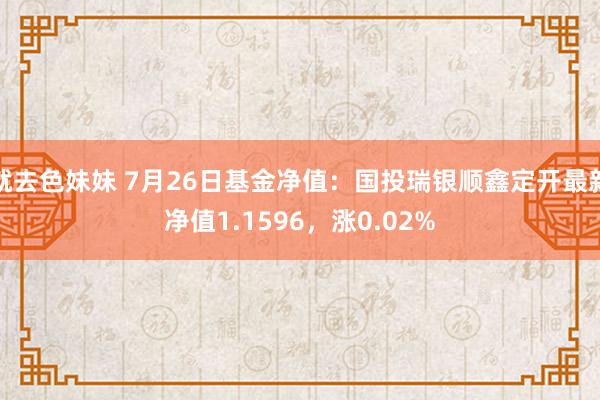 就去色妹妹 7月26日基金净值：国投瑞银顺鑫定开最新净值1.1596，涨0.02%