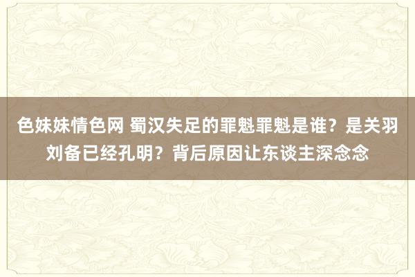 色妹妹情色网 蜀汉失足的罪魁罪魁是谁？是关羽刘备已经孔明？背后原因让东谈主深念念