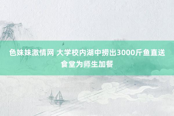 色妹妹激情网 大学校内湖中捞出3000斤鱼直送食堂为师生加餐