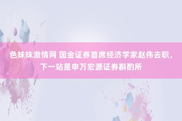 色妹妹激情网 国金证券首席经济学家赵伟去职，下一站是申万宏源证券斟酌所