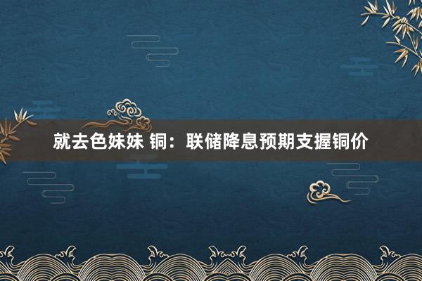 就去色妹妹 铜：联储降息预期支握铜价