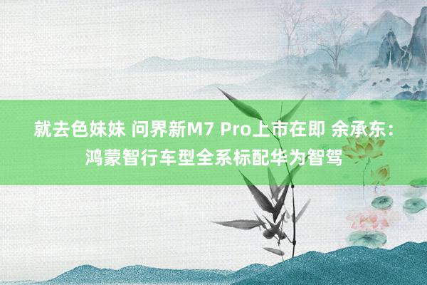 就去色妹妹 问界新M7 Pro上市在即 余承东：鸿蒙智行车型全系标配华为智驾