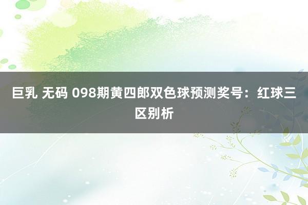 巨乳 无码 098期黄四郎双色球预测奖号：红球三区别析