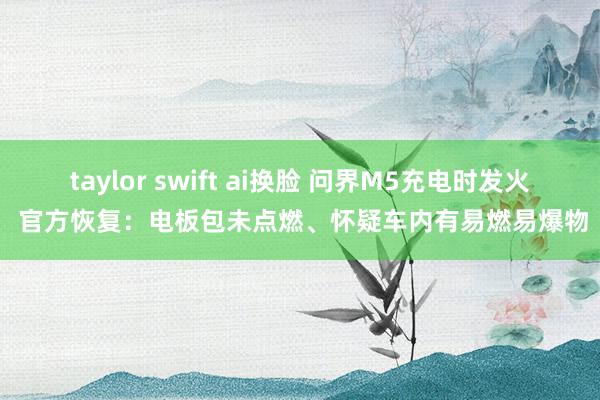 taylor swift ai换脸 问界M5充电时发火 官方恢复：电板包未点燃、怀疑车内有易燃易爆物